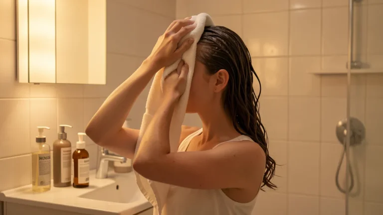 Cheveux lavés le soir: une routine adaptée aux racines et aux longueurs