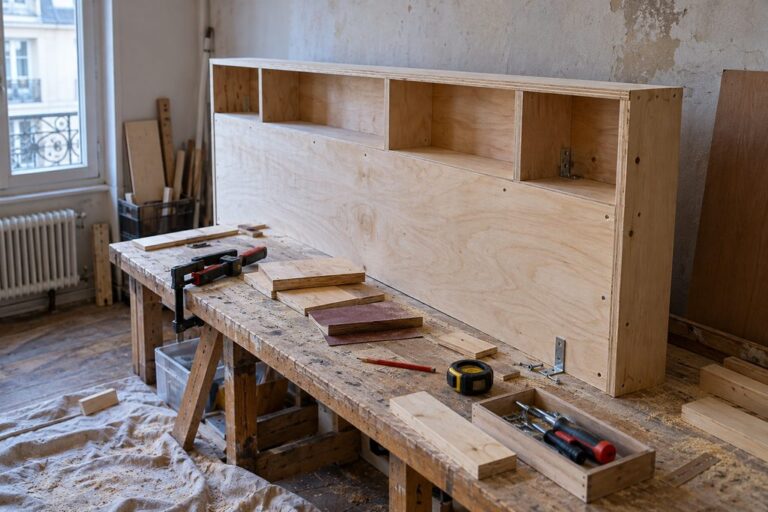 Chambre qui dort mal : fabriquer une tête de lit avec rangement